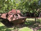 Decommissioned weapons used during the Cambodian Civil War serve as a reminder of their war-torn past
