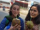 Nariyaal ka pani (coconut water) is served straight from the coconut on the side of the road