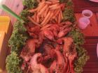 Eating swell on the beach
