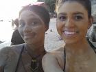 Me and Karen trying to receive the beauty benefits of the mud