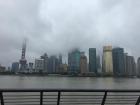 Cloudy day on the Bund at the Huangpu river 