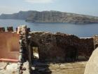 Old castle remains in Oia