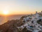 View of the Oia sunset from the old castle 