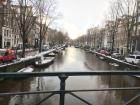 Canal in Amsterdam, Netherlands (There was a snow storm the first day I got there)