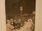 Here's an example of the Spanish artist Goya's black and white cartoons. 
