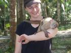 This baby monkey was the youngest at  Maikuchiga, and really seemed to like Kim!