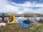 The incredible reeds of Lake Titicaca are used to support islands and boats in floating.
