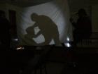 My University students put on a scary skit using a shadow presentation.  