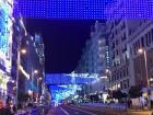 Largest street in Madrid (Gran Via) during Christmas time