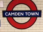 Each tube station has their own sign and this is the one for Camden Town