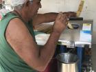 In Boa Esperança, there are many trucks that sell sugarcane drinks; this machine squeezes all of the juice out of sugarcane stalks