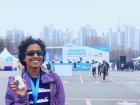 Happy and tired after the Seoul Marathon