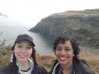 A friend and I stopped to get a picture by the ocean