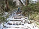 Up the snowy steps of Mount Hallasan