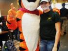 Working at my school cafeteria on National Cereal Day with Tony the Tiger!