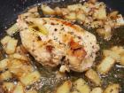 I cooked up a simple butter-and-basil chicken, with some potatoes on the side