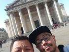 Vincent and me in front of the Pantheon, a monument to all the great people in French history