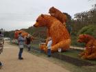 The Botanical Gardens have started setting up large paper sculptures of animals, like these bears!