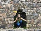 I think I shrank! I felt like I was in the middle of Alice in Wonderland against this historic wall in Colonia, Uruguay!