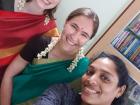 Indu always makes sure we have a cute selfie like this one from the saree-tying lesson she organized