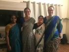 Pooja and Shanti Amma wear sarees all the time, whether they are doing housework or hanging out, and Gillian and I wear sarees for work at schools