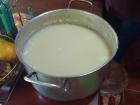 Boiled milk about to be turned into queso fresco 