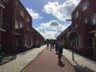 Students and teachers biking on the field trip in Almere