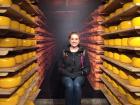I posed with cheese wheels in Zaanse Schans