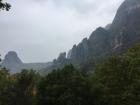 Monks used to climb vertical wooden ladders to reach the top