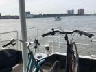 Our bikes on a ferry in Rotterdam