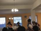 Traditional Slovak folk dancers performing 