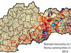 A map showing the location of Roma communities in Slovakia