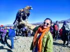 My friend Monet got to hold this beautiful eagle -- look how big it is!
