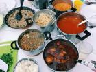 We had risotto, oxtail stew, tom yum soup, lentil stew, roasted cheesy potatoes and vegetarian curry! 