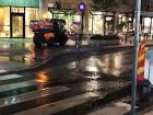 These machines are used at night to clean the streets by spraying high-pressure jets of water