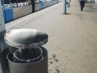 Attached to each "pillar" is a trash can. I think I counted around 14 separate trash bins just for this one platform! 