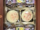 This is an assortment of moon cakes, and while they come in all different flavors, they are almost always circular