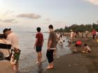 The night before the Moon Festival, we went to the beach, where people were celebrating and setting off fireworks