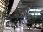 This large glass overhang was built specifically for rain so students don't get wet going to class
