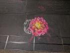 This was painted in chalk for the Deepavali holiday (it was a little smudged from people walking)