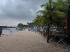 One of the beaches on Sentosa, which was only empty because of the rain