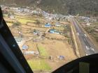 The view coming into the Tenzing-Hillary airport in Lukla from a helicopter
