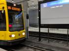 There are screens in the train station that say,  "U-Bahn färt ein!" which means, "The train is coming!"