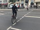 A woman biking in Dresden