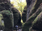 Hiking through the sandstone formations