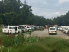 This is one of the trotro stations near the school where I study. Those are a lot of vans, right?