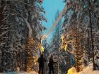 Here are Mr. and Mrs. Turunen cross-country skiing near their home in Jyväskylä
