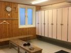 The locker area inside the public sauna I visited just outside of Stockholm