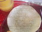 This tortilla I had for breakfast had a sweet little message - "I love you very much"