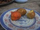 Potatoes and carrots are two vegetables commonly served with meat.